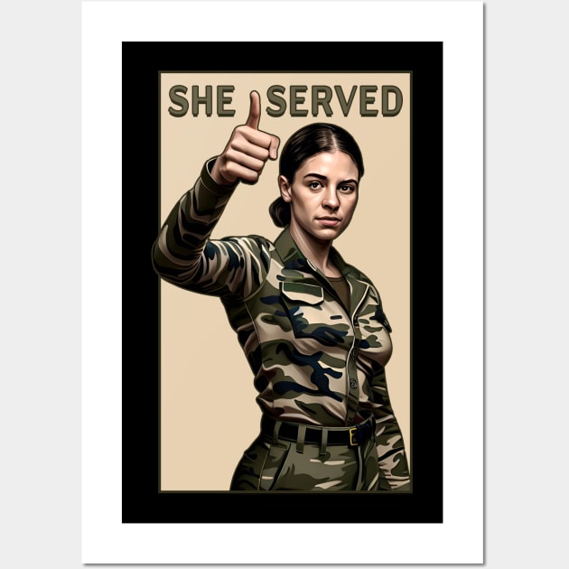 She Served Woman Veteran Wall Art by triggerleo